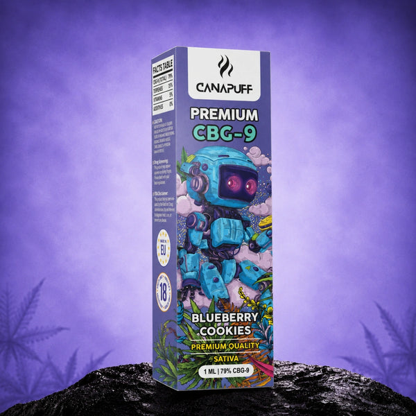 Canapuff CBG-9 vape течност Blueberry Cookies 79% 1ml