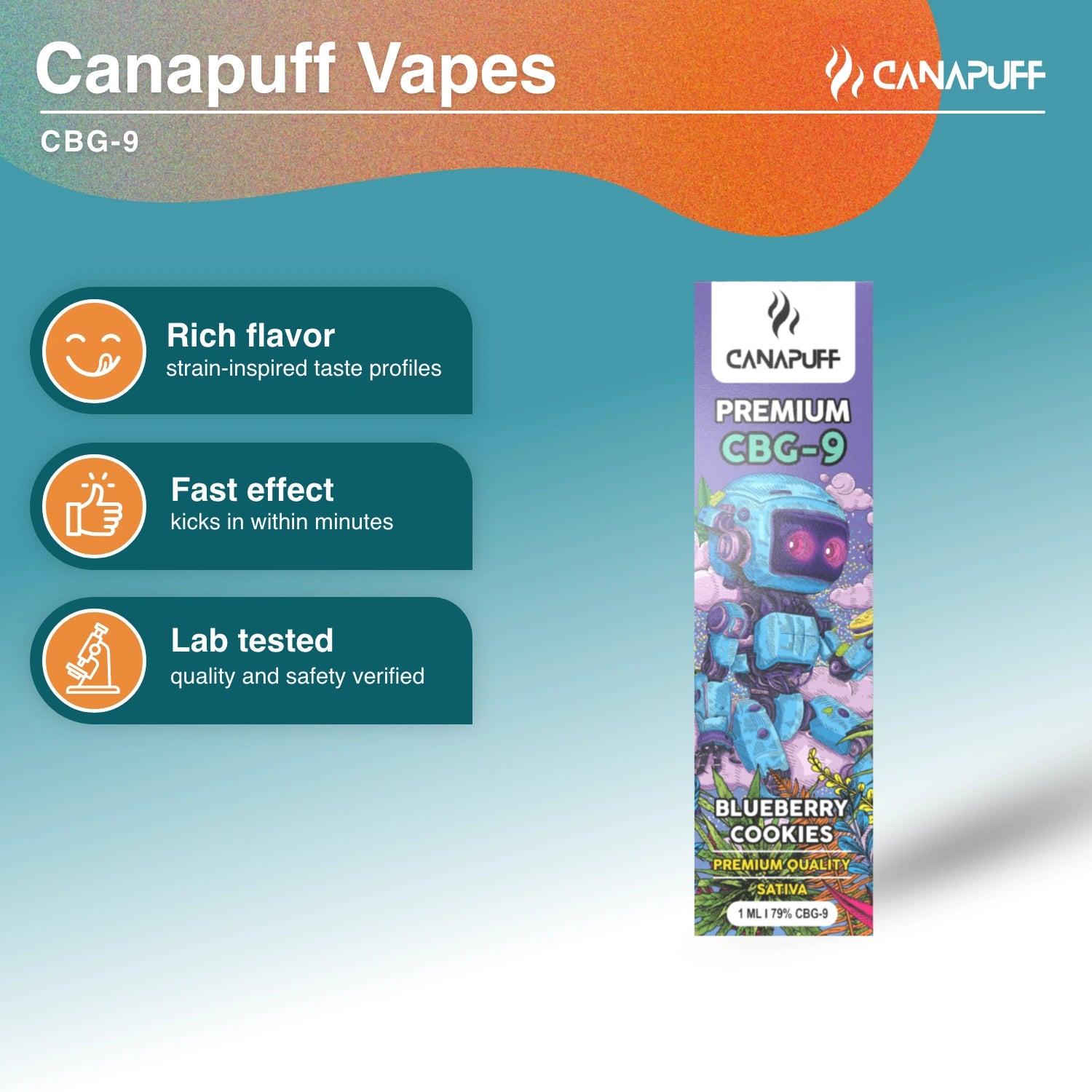Blueberry Cookie 79% CBG9 - Vape - 1 ml - Canapuff