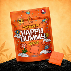 Canapuff Happy Gummies Delta-9 Orange, 1 pièce, gummie au Delta-9 THC issu du chanvre