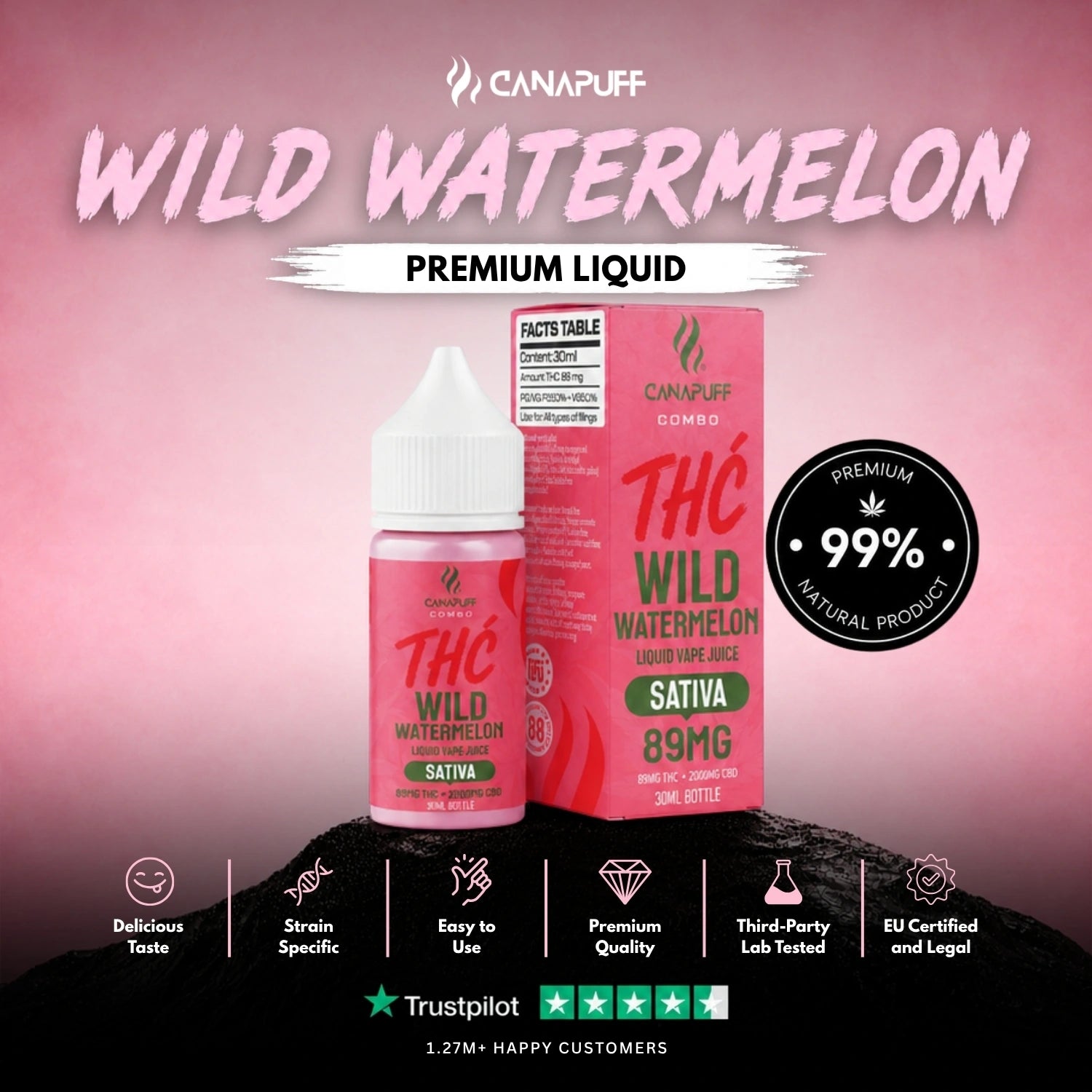Delta 9 Liquid Wild Watermelon 30ml