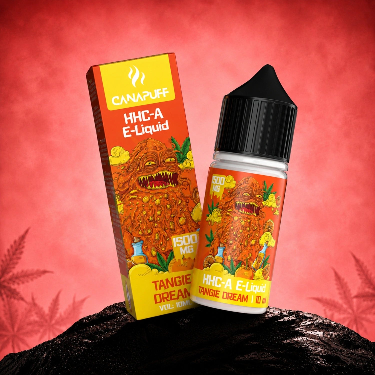 Canapuff HHC-A E-Liquid Tangie Dream 1500mg 10ml bottle with packaging box