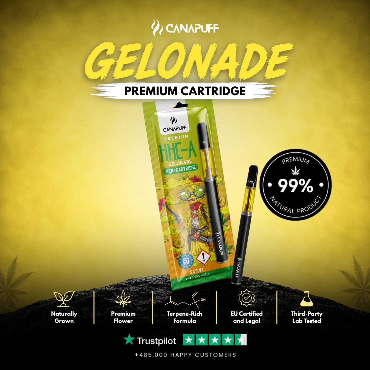 HHC-A Pen+Cartridge Gelonade 95%
