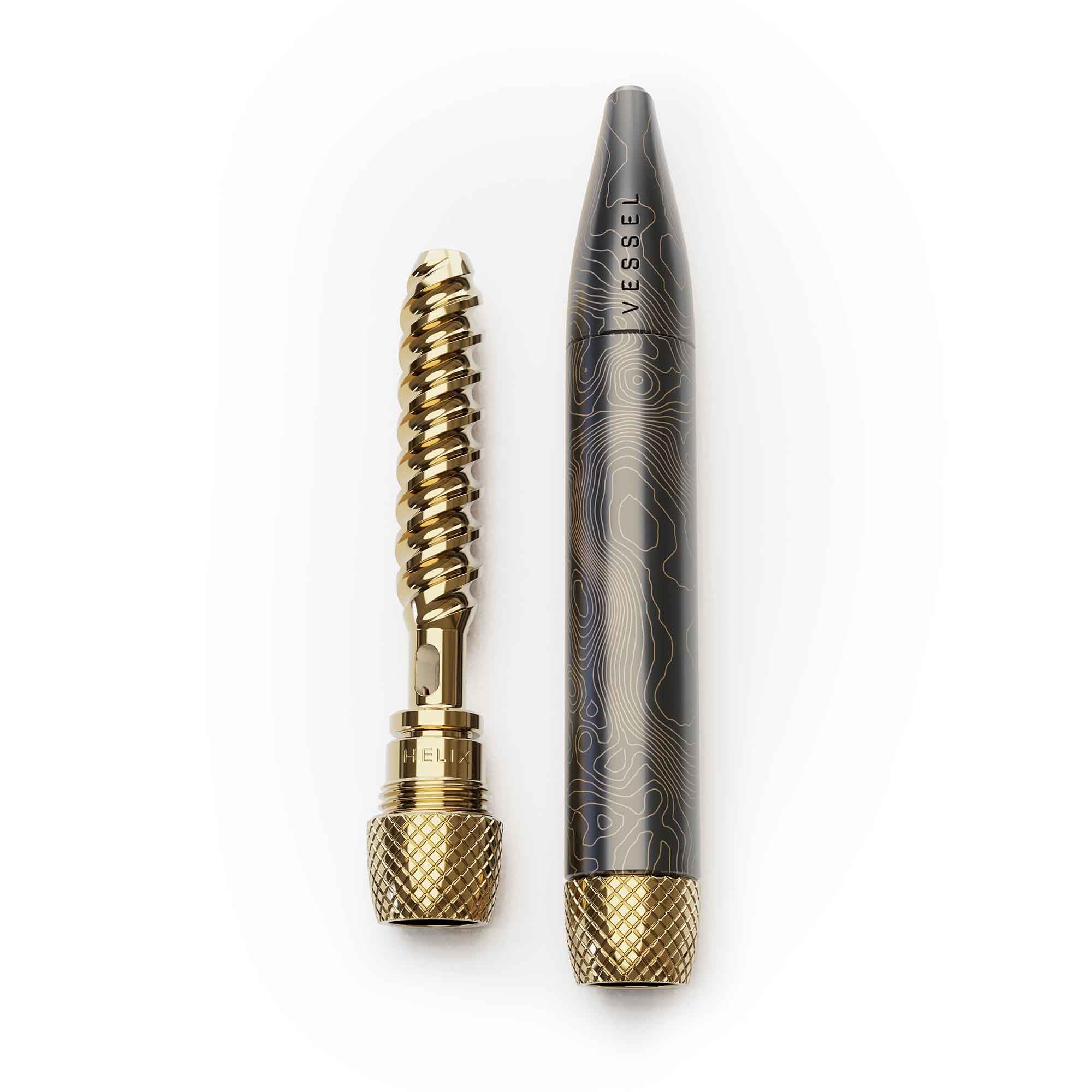Vessel One Hitter Gunmetal pen with spiral mouthpiece