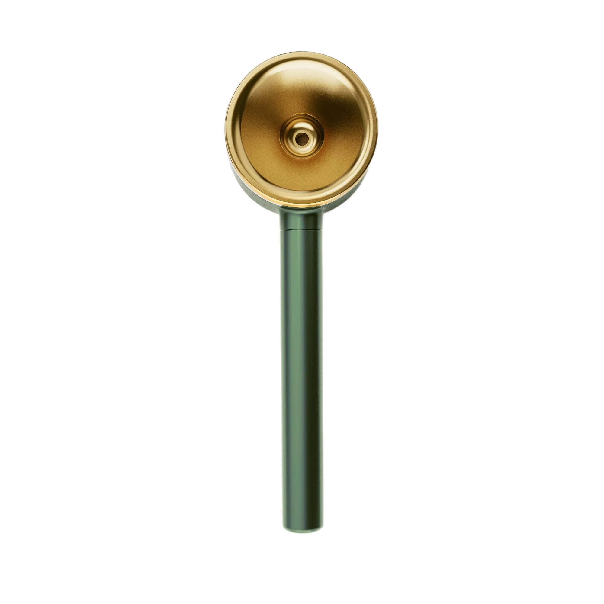 Canapuff Vessel Pipe in Emerald with gold-tone bowl and green stem