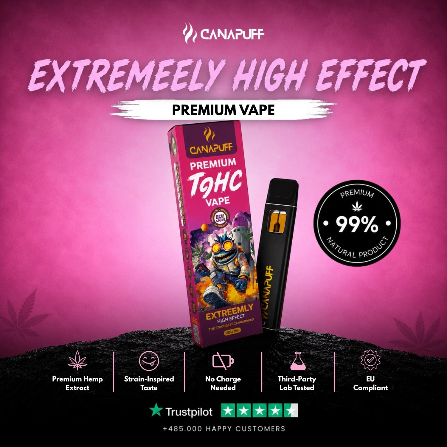 TⳊHC Vape Extreemly 95% 1ml