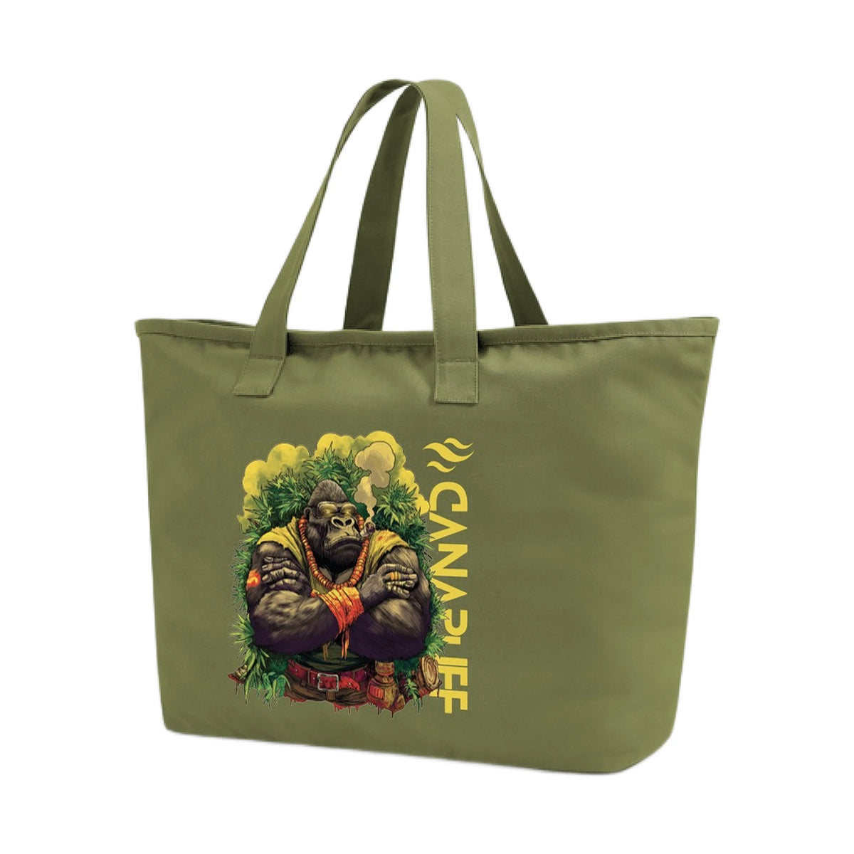Borsa in cotone Canapuff – Gorilla Power – Verde