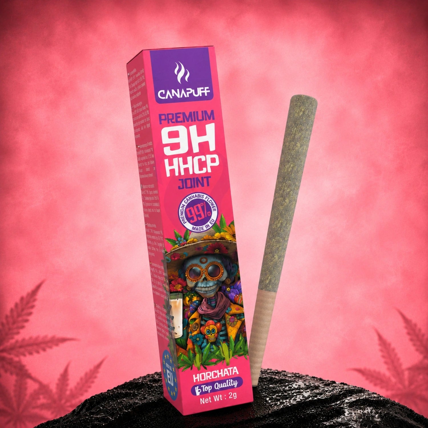 Canapuff 9H-HHCP Joint Horchata 99% 2g with packaging and pre-roll