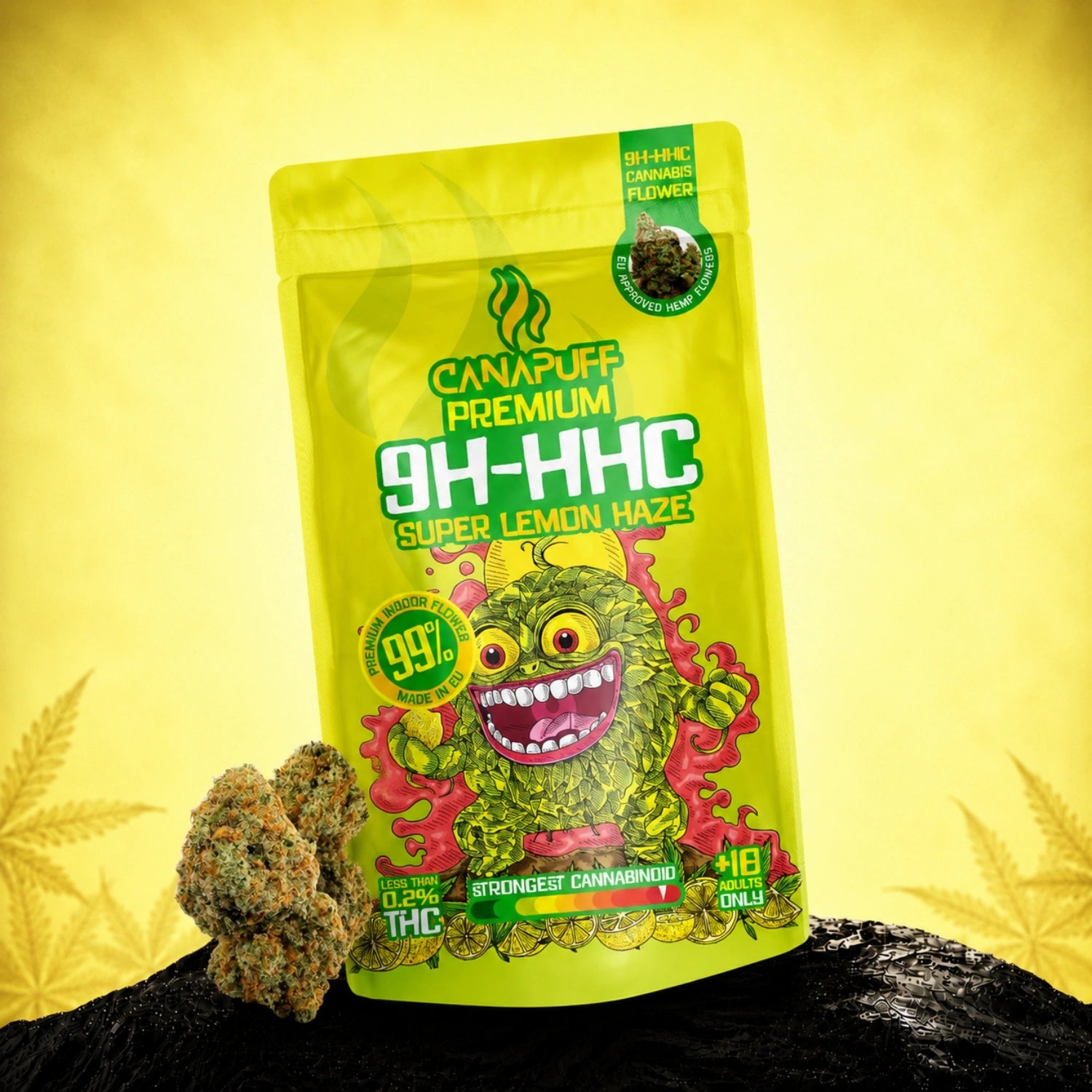 Canapuff 9H-HHC Super Lemon Haze flowers pouch, 99% strength