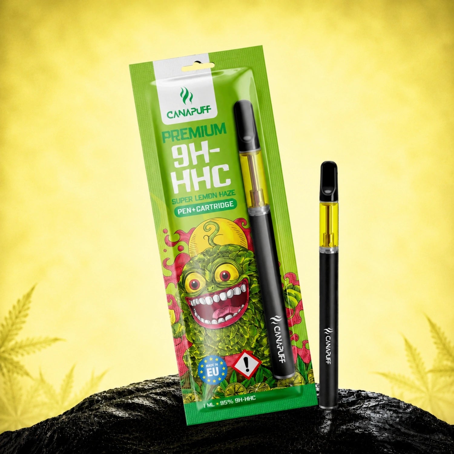 Canapuff 9H-HHC Pen+Cartridge Super Lemon Haze 95%, 1 ml disposable vape