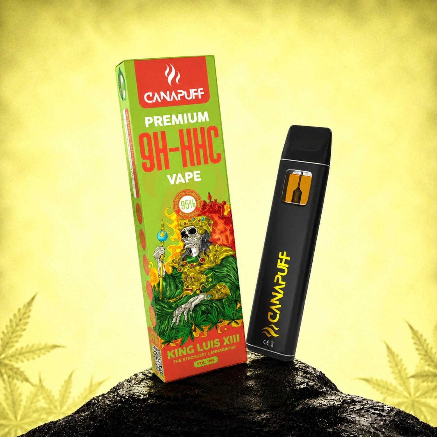 Canapuff 9H-HHC Vape King Luis XIII 95% 1ml disposable pen with packaging