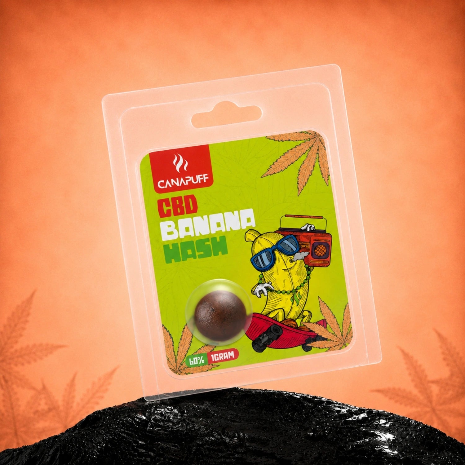 Canapuff CBD Banana Hash 60%, 1 gram pouch