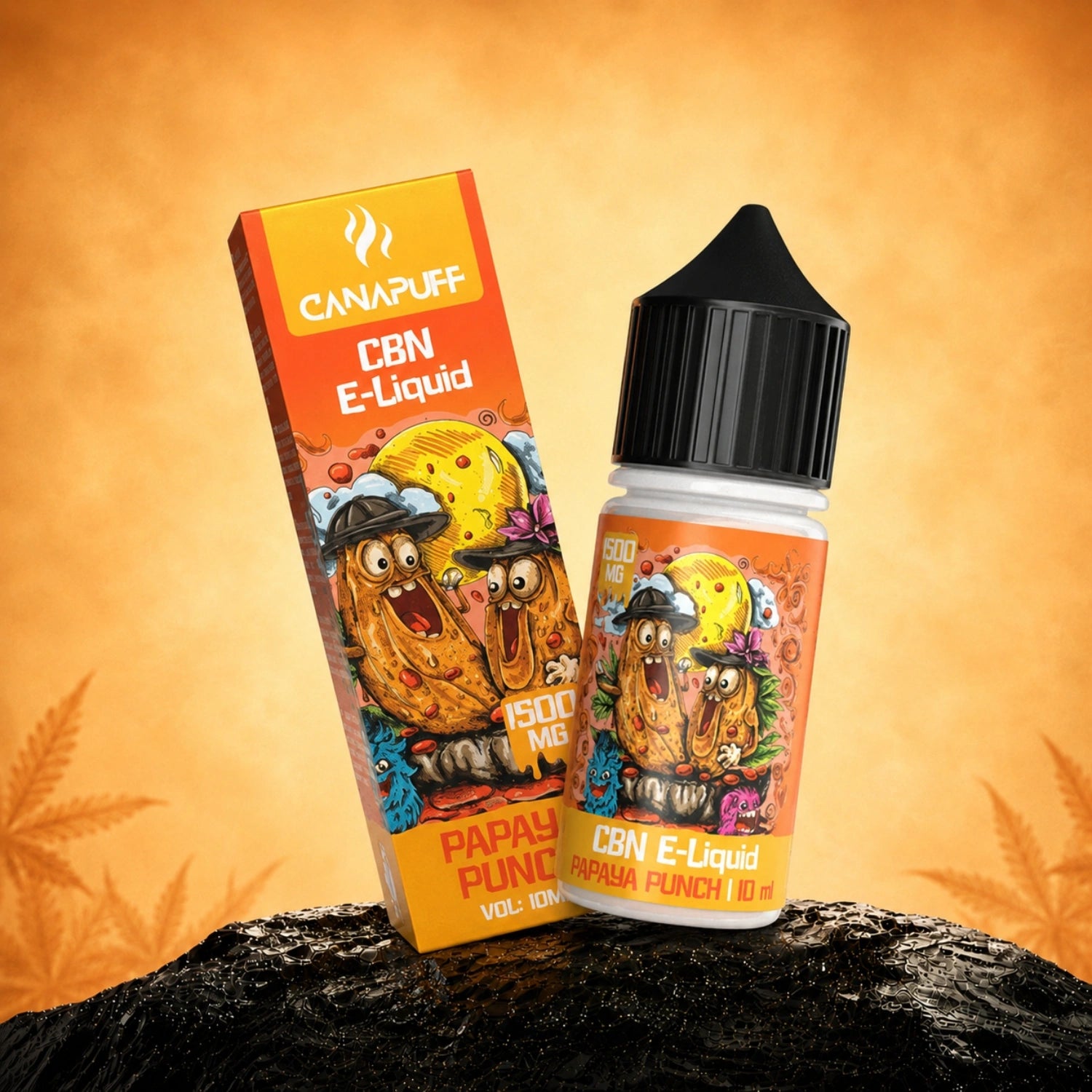Canapuff CBN E-Liquid Papaya Punch 1500mg 10ml bottle