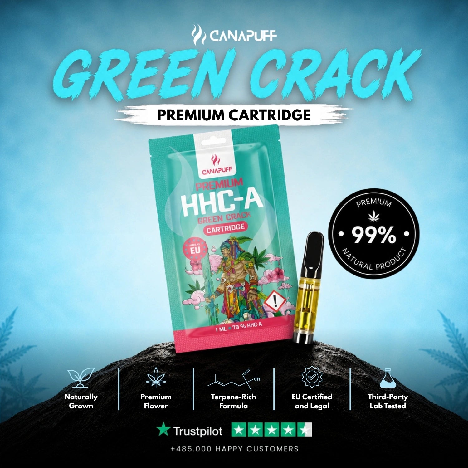 HHC-A Cartridge Green Crack 79%