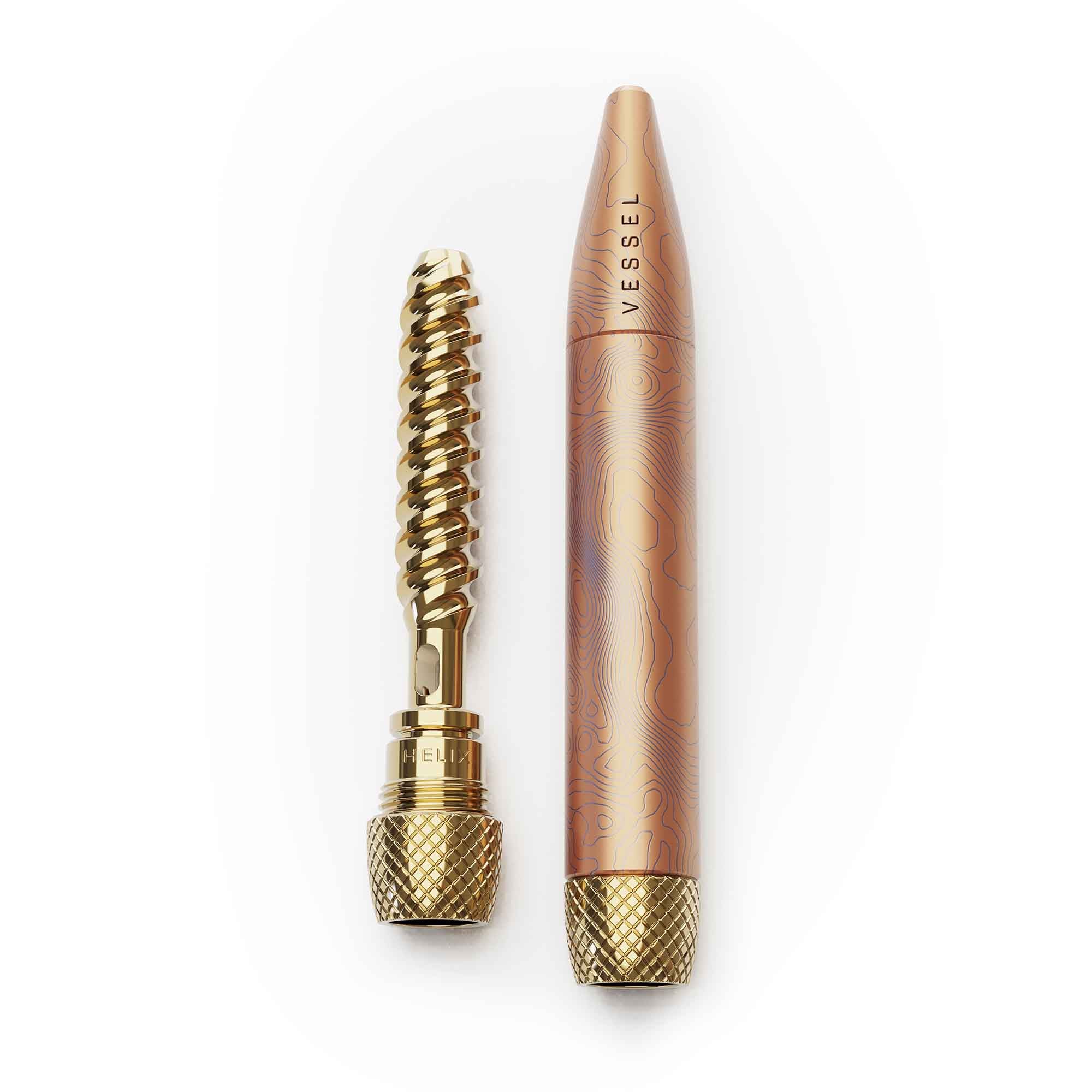 Vessel One Hitter rose gold pen with detachable components