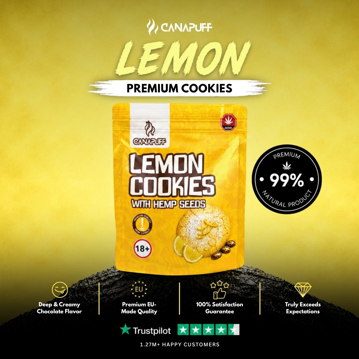 Lemon Cookies with hemp seeds
