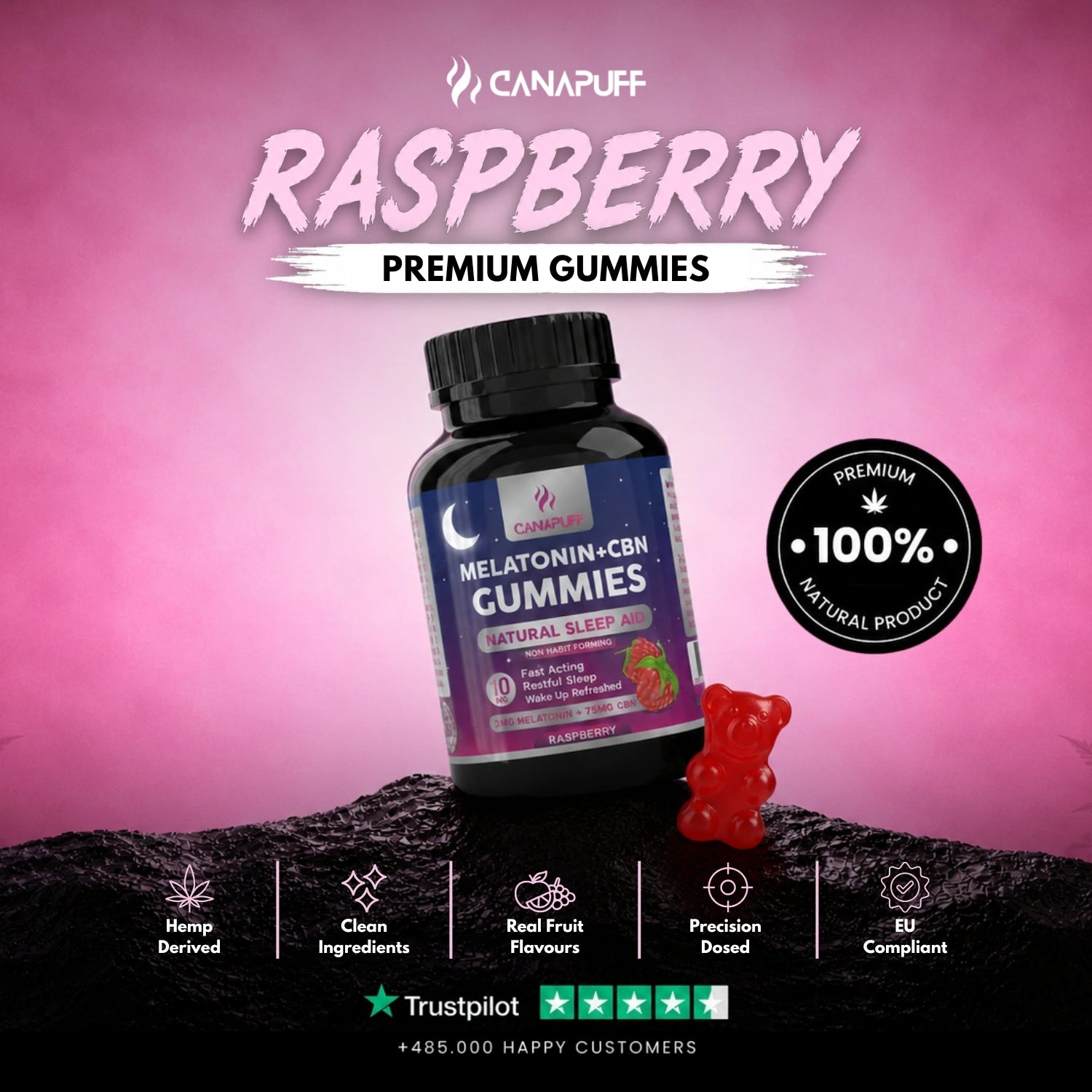 Melatonin+CBN Gummies Raspberry