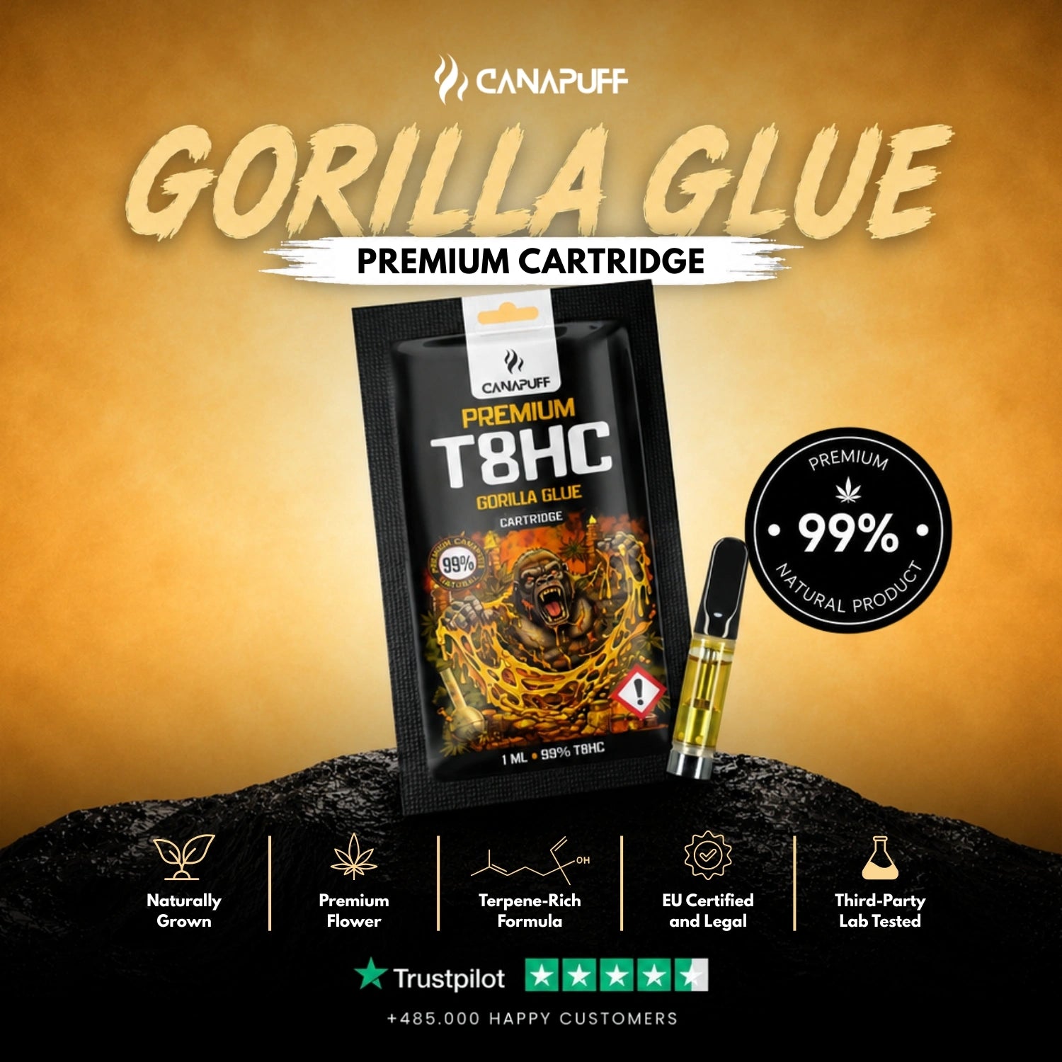 T8HC Cartridge Gorilla Glue 99%