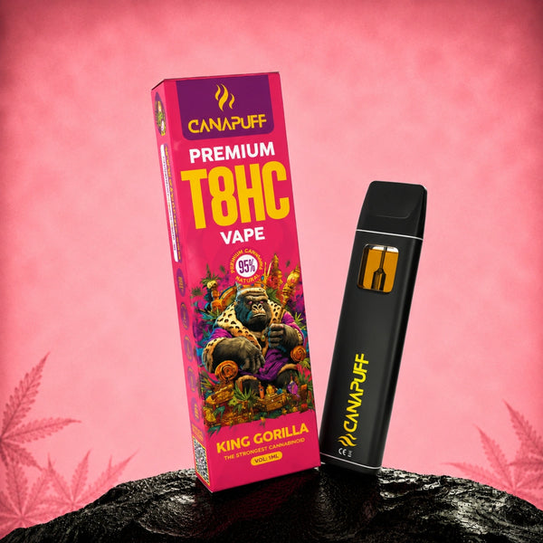 Canapuff T8HC Vape King Gorilla 95 %, pen jetable de 1 ml