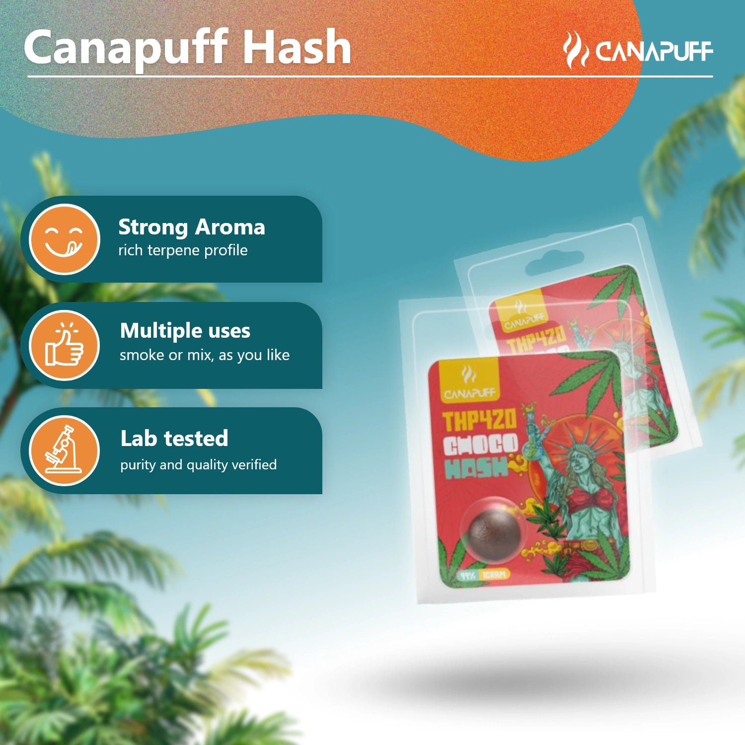 Canapuff THP420 Hash Choco 99% in blister pack