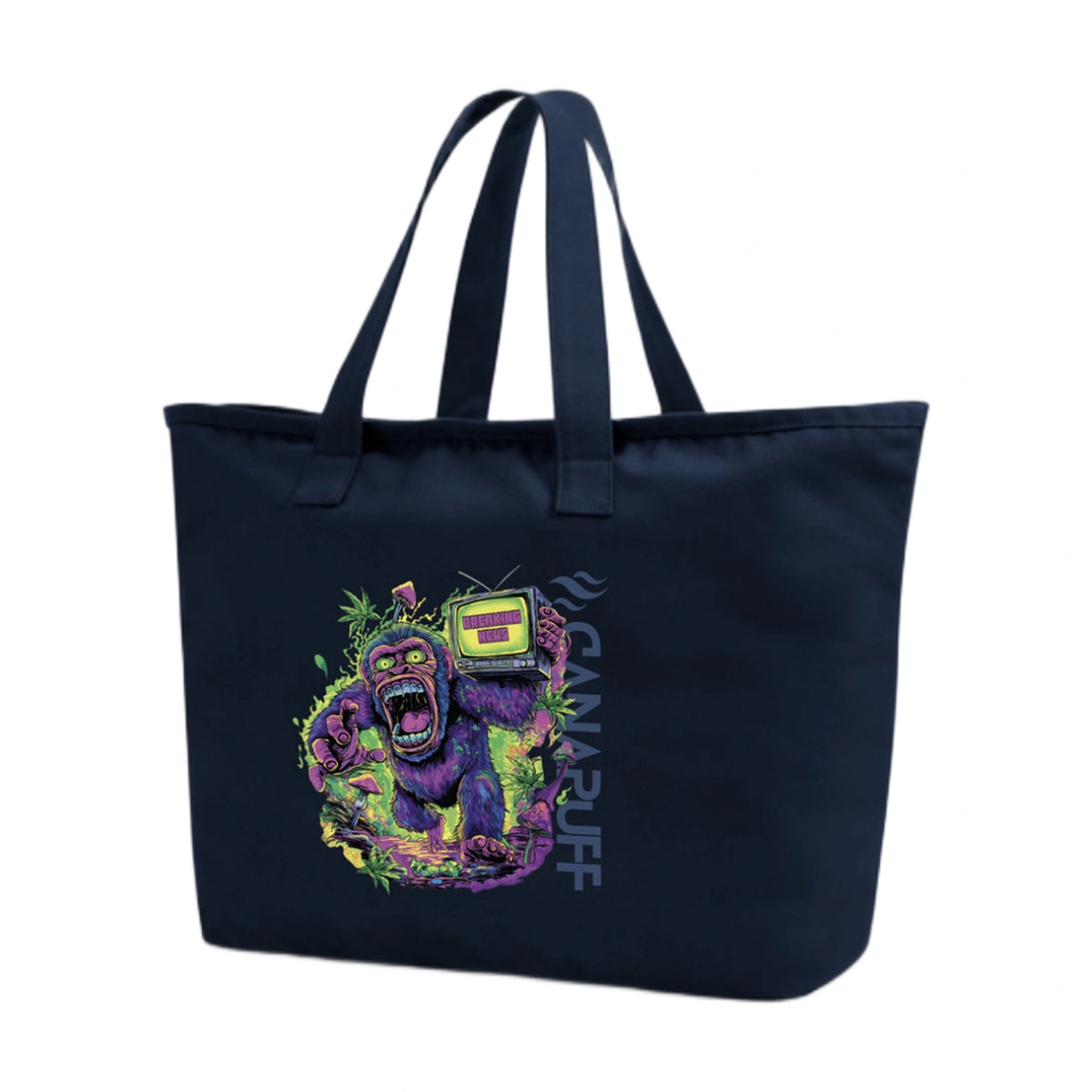 Bolsa de algodón Canapuff – Panic Monkey – Azul marino